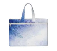 EZDLOWVBA Ice Flower Print Canvas Tote File Bag Suitable For Studying, Traveling, Traveling, Commuting, Etc.