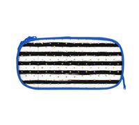 EZDLOWVBA Ink and Gold Dot Stripes Print Pencil Cases Boys Girls Lovely Pencilcase with Zip Organizer for Students Pencil Case for Daughter Son Desk Pencil Pouch