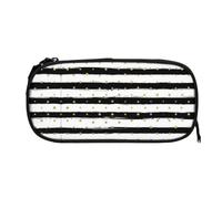 EZDLOWVBA Ink and Gold Dot Stripes Print Pencil Cases Boys Girls Lovely Pencilcase with Zip Organizer for Students Pencil Case for Daughter Son Desk Pencil Pouch