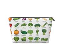 EZDLOWVBA Introduction of Various Vegetables Print Makeup Bag Cosmetic Bag for Purse Travel Make Up Organizer for Handbag,Waterproof Beauty Pouch for Women and Girls