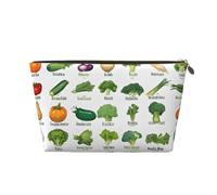 EZDLOWVBA Introduction of Various Vegetables Print Makeup Bag Cosmetic Bag for Purse Travel Make Up Organizer for Handbag,Waterproof Beauty Pouch for Women and Girls