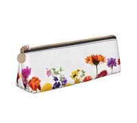 EZDLOWVBA Iris Flower Butterfly Print Cute Pencil Case for Girls Boys,Leather Stationery Organizer Box School Office Supplies Case
