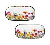 EZDLOWVBA Iris Flower Butterfly Print Pencil Cases Boys Girls Lovely Pencilcase with Zip Organizer for Students Pencil Case for Daughter Son Desk Pencil Pouch