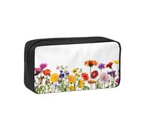 EZDLOWVBA Iris Flower Butterfly Print Portable Student Kids Pencil Case Pen Bag Durable Stationery Pouch,Capacity Bag Pouch Holder