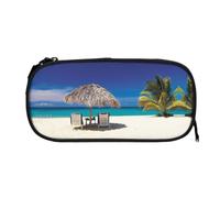 EZDLOWVBA Jamaica Beach Print Pencil Cases Boys Girls Lovely Pencilcase with Zip Organizer for Students Pencil Case for Daughter Son Desk Pencil Pouch