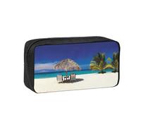 EZDLOWVBA Jamaica Beach Print Portable Student Kids Pencil Case Pen Bag Durable Stationery Pouch,Capacity Bag Pouch Holder