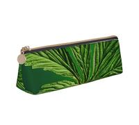 EZDLOWVBA Jamaica Flag Leaves Print Cute Pencil Case for Girls Boys,Leather Stationery Organizer Box School Office Supplies Case