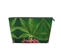 EZDLOWVBA Jamaica Flag Leaves Print Makeup Bag Cosmetic Bag for Purse Travel Make Up Organizer for Handbag,Waterproof Beauty Pouch for Women and Girls