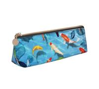 EZDLOWVBA Japanese Red Carp Print Cute Pencil Case for Girls Boys,Leather Stationery Organizer Box School Office Supplies Case