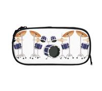 EZDLOWVBA Jazz Drum Print Pencil Cases Boys Girls Lovely Pencilcase with Zip Organizer for Students Pencil Case for Daughter Son Desk Pencil Pouch