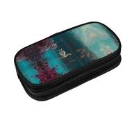 EZDLOWVBA Lake Swan Print Pencil Cases Boys Girls Lovely Pencilcase with Zip Organizer for Students Pencil Case for Daughter Son Desk Pencil Pouch