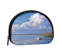 EZDLOWVBA Lake_Swan Print Printed Mini Coin Purse with Zipper â€“ Small Wallet for Women & Men, Compact Travel Money Organizer