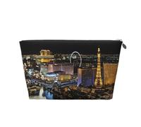 EZDLOWVBA Las Vegas Night View Print Makeup Bag Cosmetic Bag for Purse Travel Make Up Organizer for Handbag,Waterproof Beauty Pouch for Women and Girls