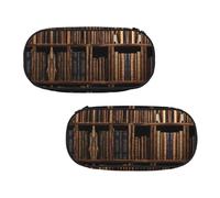 EZDLOWVBA Library Bookshelf Book Print Pencil Cases Boys Girls Lovely Pencilcase with Zip Organizer for Students Pencil Case for Daughter Son Desk Pencil Pouch