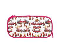 EZDLOWVBA Little Boys and Girls in Firefighters Print Pencil Cases Boys Girls Lovely Pencilcase with Zip Organizer for Students Pencil Case for Daughter Son Desk Pencil Pouch