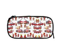 EZDLOWVBA Little Boys and Girls in Firefighters Print Pencil Cases Boys Girls Lovely Pencilcase with Zip Organizer for Students Pencil Case for Daughter Son Desk Pencil Pouch