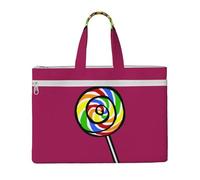 EZDLOWVBA Lollipop Print Canvas Tote File Bag Suitable For Studying, Traveling, Traveling, Commuting, Etc.