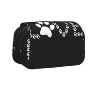 EZDLOWVBA Lover Dog Paw Print Pencil Case Large Capacity Pen Pouch Pencil Bag with 2 Compartments Pen Holder Organizer Stationery Bag