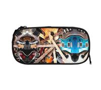 EZDLOWVBA Magic Electric Guitar Music Print Pencil Cases Boys Girls Lovely Pencilcase with Zip Organizer for Students Pencil Case for Daughter Son Desk Pencil Pouch