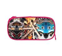EZDLOWVBA Magic Electric Guitar Music Print Pencil Cases Boys Girls Lovely Pencilcase with Zip Organizer for Students Pencil Case for Daughter Son Desk Pencil Pouch