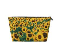 EZDLOWVBA Many Beautiful Sunflowers Print Makeup Bag Cosmetic Bag for Purse Travel Make Up Organizer for Handbag,Waterproof Beauty Pouch for Women and Girls