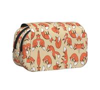 EZDLOWVBA Many Foxes Print Pencil Case Large Capacity Pen Pouch Pencil Bag with 2 Compartments Pen Holder Organizer Stationery Bag