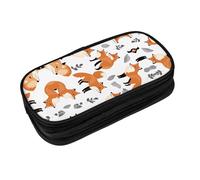 EZDLOWVBA Many Foxes Print Pencil Cases Boys Girls Lovely Pencilcase with Zip Organizer for Students Pencil Case for Daughter Son Desk Pencil Pouch