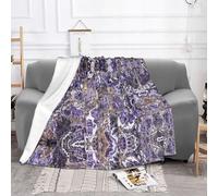 EZDLOWVBA Marble Purple Print Fleece Throw Blanket For Couch Sofa Bed, Cozy Fuzzy Soft Lightweight Warm Blankets For All Seasons