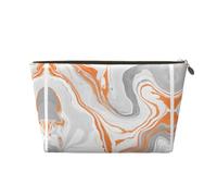 EZDLOWVBA Marble Texture Copper Splatter Print Makeup Bag Cosmetic Bag for Purse Travel Make Up Organizer for Handbag,Waterproof Beauty Pouch for Women and Girls