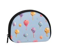 EZDLOWVBA Melting Ice Cream Print Printed Mini Coin Purse with Zipper â€“ Small Wallet for Women & Men, Compact Travel Money Organizer