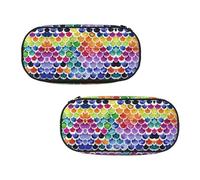 EZDLOWVBA Mermaid Fish Scale Print Pencil Cases Boys Girls Lovely Pencilcase with Zip Organizer for Students Pencil Case for Daughter Son Desk Pencil Pouch