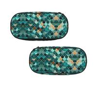 EZDLOWVBA Mermaid Fish Scale Print Print Pencil Cases Boys Girls Lovely Pencilcase with Zip Organizer for Students Pencil Case for Daughter Son Desk Pencil Pouch
