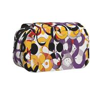 EZDLOWVBA Mid Century Modern Retro with Drop Shapes Print Pencil Case Large Capacity Pen Pouch Pencil Bag with 2 Compartments Pen Holder Organizer Stationery Bag