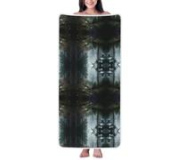 EZDLOWVBA Misty Forest Print Decorative Bath Towels Absorbent Microfiber Coral Velet Shower Towel Floral Soft Towel For Bathroom