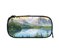 EZDLOWVBA Mountain Lake View Sunny Day Nature Print Pencil Cases Boys Girls Lovely Pencilcase with Zip Organizer for Students Pencil Case for Daughter Son Desk Pencil Pouch