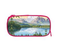 EZDLOWVBA Mountain Lake View Sunny Day Nature Print Pencil Cases Boys Girls Lovely Pencilcase with Zip Organizer for Students Pencil Case for Daughter Son Desk Pencil Pouch