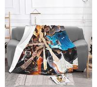 EZDLOWVBA Music Guitar Print Fleece Throw Blanket For Couch Sofa Bed, Cozy Fuzzy Soft Lightweight Warm Blankets For All Seasons