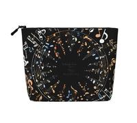 EZDLOWVBA Music Notes Print Music Notes Print Fake Hemp Makeup Bag – Travel, and Daily Storage Essential – Reusable Cosmetic Bag, Zipper Pouch, Make-Up Tool