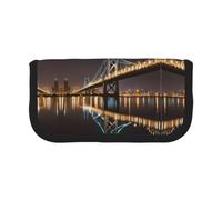 EZDLOWVBA New York Manhattan Bridge Night Print Pencil Case for Student Teens Adults Pencil Bag Case Kids Pencil Box Storage Bags Girls Pen Pouch Big Capacity