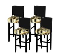 EZDLOWVBA Novel Music Note Print Bar Stool Covers With Back, Stretch Stools Slipcovers Removable Low Back Swivel Chair Covers(1/2/4pcs)