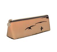 EZDLOWVBA Oil Painting Duck Print Cute Pencil Case for Girls Boys,Leather Stationery Organizer Box School Office Supplies Case