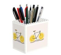 EZDLOWVBA Orange Bicycle Print Personalised Building Blocks Pencil Holder for Office School and Home Creative Craft Decorations Desk Decor Mini Building Block Toy(1pcs)