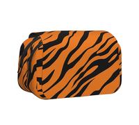EZDLOWVBA Orange Tiger Leopard Print Pencil Case Large Capacity Pen Pouch Pencil Bag with 2 Compartments Pen Holder Organizer Stationery Bag