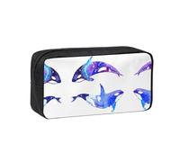 EZDLOWVBA Orca Killer Whale Print Portable Student Kids Pencil Case Pen Bag Durable Stationery Pouch,Capacity Bag Pouch Holder