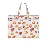 EZDLOWVBA Painted Bread Print Canvas Tote File Bag Suitable For Studying, Traveling, Traveling, Commuting, Etc.