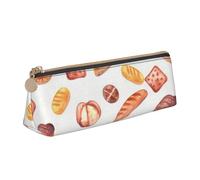 EZDLOWVBA Painted Bread Print Cute Pencil Case for Girls Boys,Leather Stationery Organizer Box School Office Supplies Case