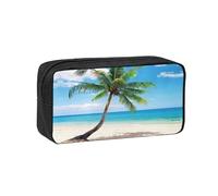 EZDLOWVBA Palm Tree Bright Seascape Print Pencil Case for Boys Girls Secondary School Pen Holder for Kids Girls Pen Pouch Pencil Bag Office College Stationery