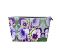 EZDLOWVBA Pansy Perfection Print Makeup Bag Cosmetic Bag for Purse Travel Make Up Organizer for Handbag,Waterproof Beauty Pouch for Women and Girls
