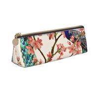 EZDLOWVBA Peacock Print Cute Pencil Case for Girls Boys,Leather Stationery Organizer Box School Office Supplies Case