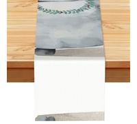 EZDLOWVBA Penguin Wearing Flowers Print Table Runner 13 X 72 Inch Table Cover Kitchen Dining Table Decor For Home Party Restaurant Table